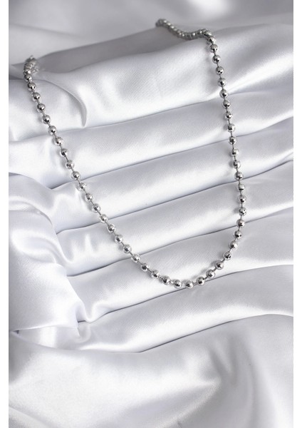 Bfs Pirinç Gümüş Renk Topçuk Detay Kadın Kolye fiyatları