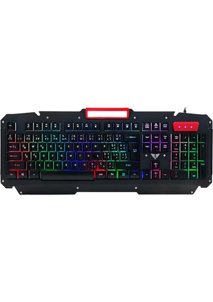 KB-R800 Metafor USB Gökkuşağı Aydınlatmalı Q Metal Yüzey Gaming Oyuncu K