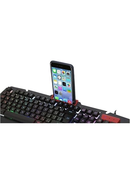 KB-R800 Metafor USB Gökkuşağı Aydınlatmalı Q Metal Yüzey Gaming Oyuncu K fırsatları