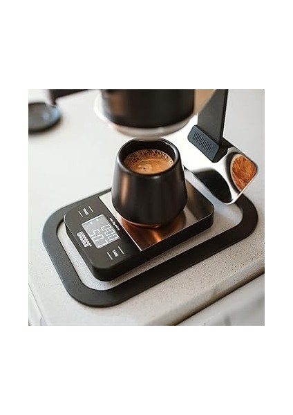Exagram Zamanlayıcılı Kahve Tartısı, 0.1g/2kg Yüksek Hassasiyetli, Dokunmatik Düğmeli Mutfak Tartısı Paslanmaz Çelik Platform, Ağırlık/dara, Otomatik Kapanma, Siyah (Piller Dahil Değildir) fırsatları