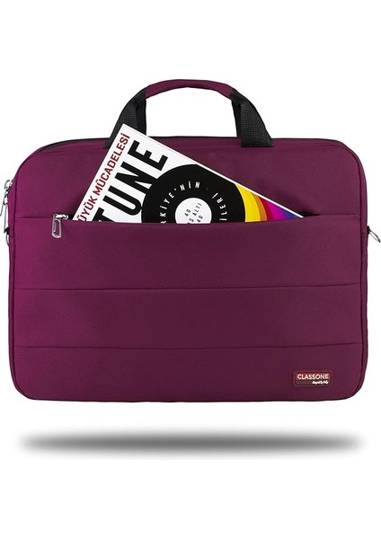 Romeo Serisi TL2005 15.6 Inch Uyumlu Su Geçirmez Kumaş, Notebook, Laptop, El Çantası- Bordo
