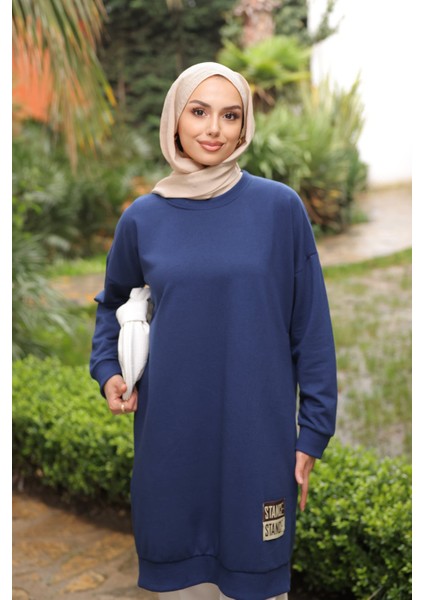 Lacivert Bisiklet Yaka Armalı Tunik modelleri