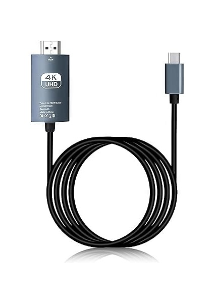 To HDMI Dönüştürücü Kablo 2 Metre – 4K Ultra Hd Görüntü, iPhone 15 ve Tüm Type-C Cihazlarla Uyumlu, Tak Çalıştır Destekli HDMI Kablo (Hb-06) | Evınto indirimleri