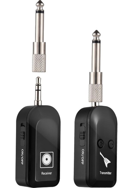 Kablosuz Gitar Sistemi, Sahne Performansları ve Stüdyo Kayıtları Için Çok Kanallı Destek ile Şarj Edilebilir Verici ve Alıcı Seti (1 Transmitter With 1 Receiver)