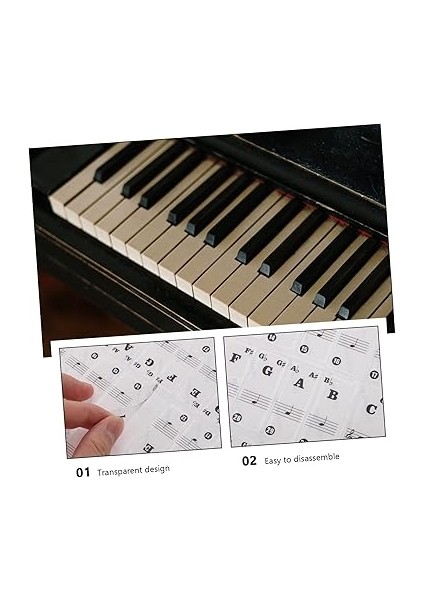 Yaratıcı Piyano Çıkartmaları - Çocuklar Için Piyano Klavye Çıkartmaları - Kolay Piyano Öğrenmesi Için Parlak Harfler fırsatları