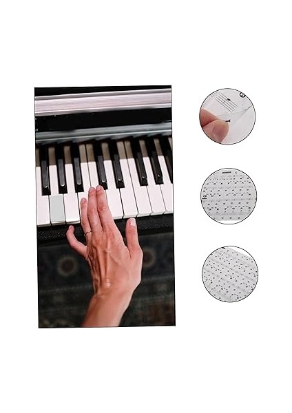 Yaratıcı Piyano Çıkartmaları - Çocuklar Için Piyano Klavye Çıkartmaları - Kolay Piyano Öğrenmesi Için Parlak Harfler indirimleri