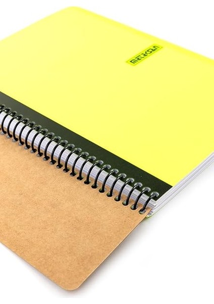Capricorn Neon Serisi, A4, 7 Konulu (5 Kareli, 2 Çizgili) 210 Yaprak Pp Kapaklı Spiralli Defter, Sarı modelleri
