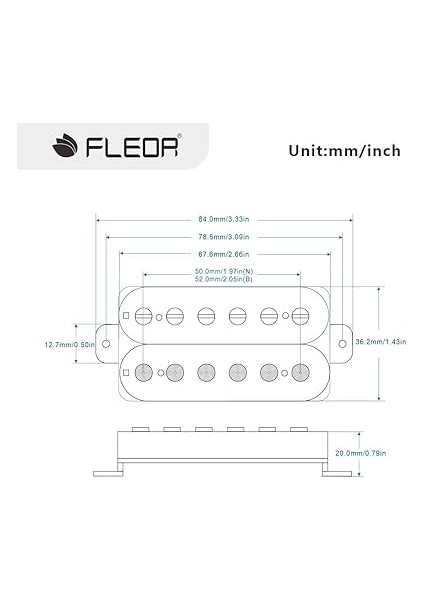 Alnico 2 Humbucker Pickup Hba2 Elektro Gitar Humbucker Boyun ve Köprü Pikap Seti, Krem+Siyah fiyatları