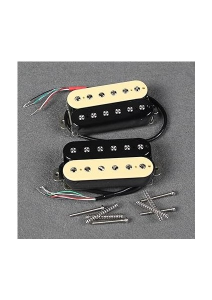 Alnico 2 Humbucker Pickup Hba2 Elektro Gitar Humbucker Boyun ve Köprü Pikap Seti, Krem+Siyah indirimleri