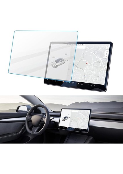 Hd Temperli Cam Uyumlu Tesla 3/y 15 "merkezi Kontrol Dokunmatik Araç Navigasyon Ekran Koruyucu Araba Aksesuarları
