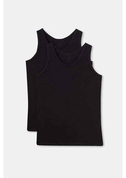 Erkek Geniş Yakalı %100 Pamuk 2'li Paket Atlet D1010