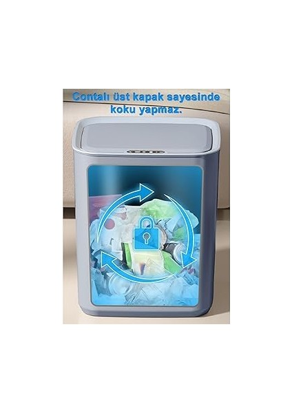 Sensörlü 22 Litre Çöp Kovası (Şarj Edilebilir Lityum Pilli) / GT-SC05 fırsatları