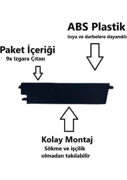 Toyota Corolla Uyumlu 2002-2007 Uyumlu Orta Kalorifer Izgara Çıtası modelleri