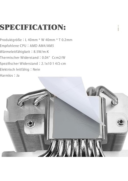 40×40×0,2 mm Heilos Katı Isı Iletken Folyo, Sabit Isı Ileten Silikon Folyo, Cpu/gpu Için, Isı Iletkenliği 8,5 W/mk, Uzun Kullanım Ömrü, Masaüstü / Dizüstü Bilgisayar, Çok Amaçlı, Amd Özel indirimleri
