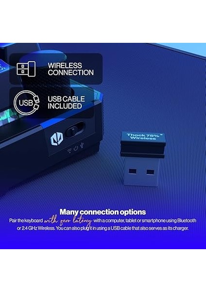 Thock%75 Kablosuz Kırmızı,%75 Kablosuz Mekanik Klavye, Qwerty, Kailh Box Red Switches, Rgb, Pbt Keycaps | EY5A073 fiyatları