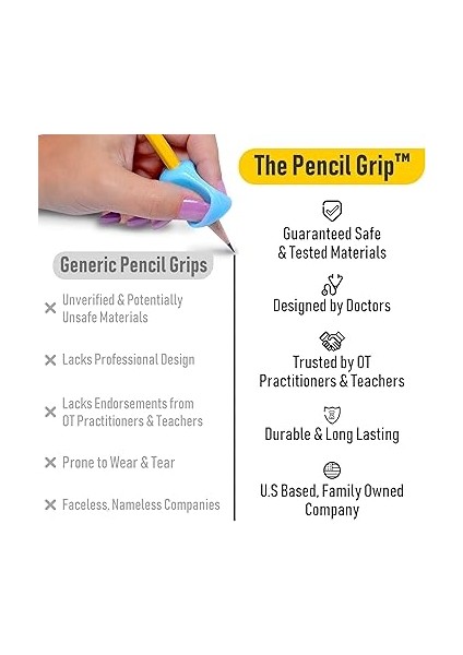 Pencil Grip Pinch Grip, Ergonomik Yazma Yardımı, Parlak Renkli Kalem Tutacakları, 6'lı, TPG-12706 fiyatları