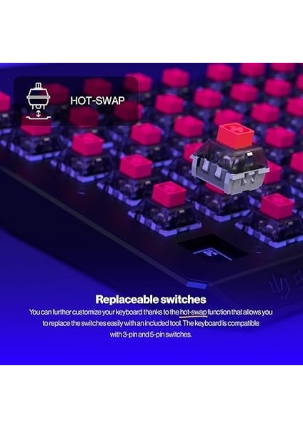 Thock%75 Kablosuz Kırmızı,%75 Kablosuz Mekanik Klavye, Qwerty, Kailh Box Red Switches, Rgb, Pbt Keycaps | EY5A073 fırsatları