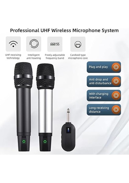 Kablosuz El Mikrofonu ve Alıcısı ile Profesyonel Uhf Kablosuz Mikrofon Sistemi Mikrofon Video Canlı Yayın Röportajı Için 16 Kanal Şarkı Söyleme Partisi fiyatları