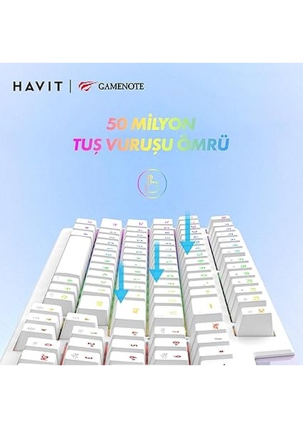 Gamenote KB885L Rgb Backlit Gaming Mekanik Klavye Beyaz fırsatları