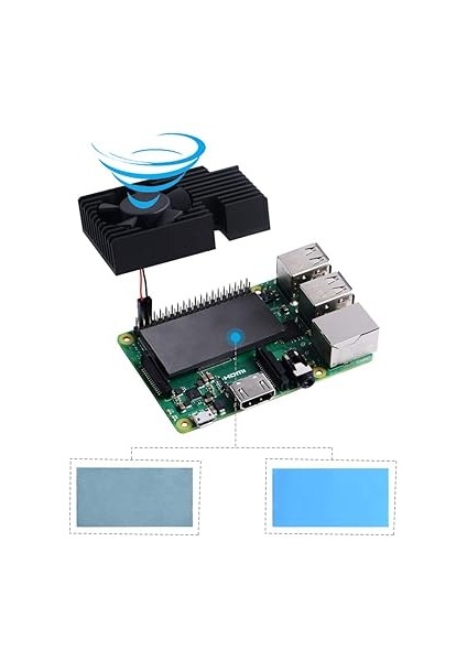 Raspberry Pi 4 Fan Kiti, Raspberry Pi 4b & Raspberry Pi 3b + / 3b Için Fanlı Alüminyum Soğutucu fiyatları