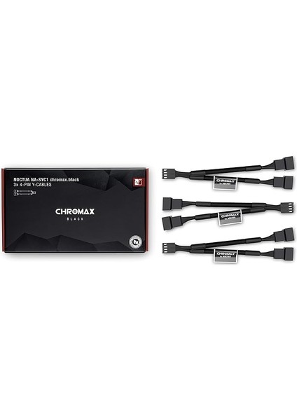 Na-Syc1 Chromax.black, Pc Fanları Için 4 Pin Y-Kabloları (Siyah)