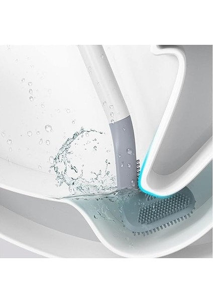 3b Trend Ergonomik Tasarımlı Silikon Banyo Tuvalet Klozet Temizleme Fırçası Askılı fırsatları