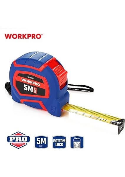 WP261009 5MX19MM/16FT. Naylon Kaplama Sarı Çelik Şerit Metre fiyatları