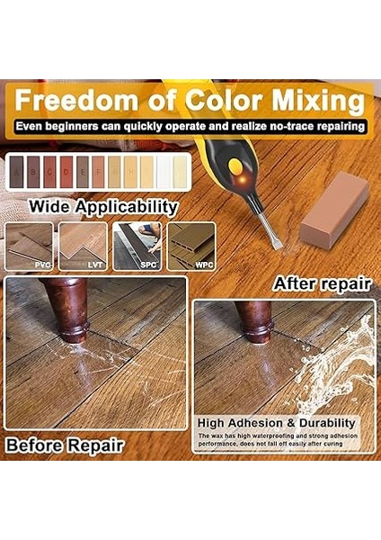 Zemin Dıy Tamir Alet Seti Çok Fonksiyonlu Mobilya Tamir Alet Seti Çizik Çivi Deliği Çatlak Dolgu Alet Seti Ev El Eritme Balmumu Alet Seti Doomun fırsatları