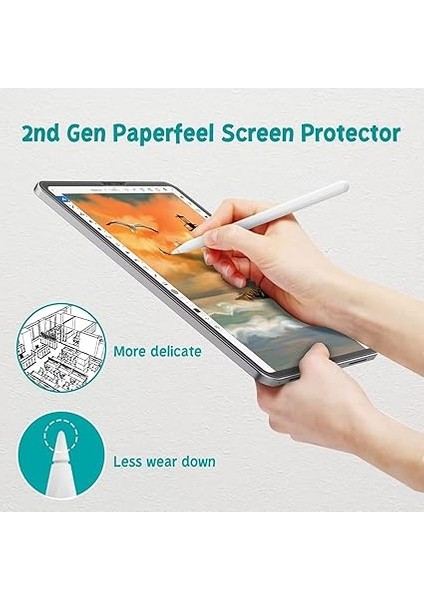Paket Paperfeel Ekran Koruyucu iPad Air 13 Inç M3 M2 2025 2024, Çizim ve Yazma Için Mat Pet Kağıt Ekran Koruyucu - Parlama Önleyici ve Parmak Izi Önleyici indirimleri