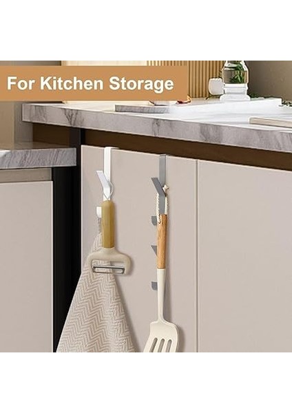 Üstü Kancalar, 4 Adet x 5 Kanca Kapı Üstü Kanca Askı Havlu Askısı Dikey Paslanmaz Çelik Elbise Havlu Askısı Elbiseler, Fırçalanmış, Yerden Tasarruf Sağlayan (Beyaz) indirimleri