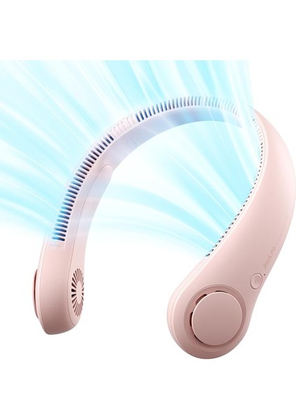 Taşınabilir Boyun Fanı, Eller Serbest Bladeless Asılı Spor Fanı, 4000 Mah Pille Çalışan Giyilebilir Kişisel Vantilatör, Yapraksız, Şarj Edilebilir, Kulaklık Tasarımı, USB ile Çalışan 5 Hız -
