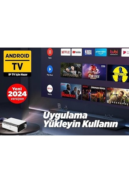 495W 4K Destekli Wi-Fi + Buetooth LCD LED Projeksyon Cihazı - 220 Inç Yansıtma -Dolby Audio Hoparlör fiyatları