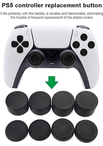 8 Parça Denetleyici Joystick Thumb Grips Stick Cap Ps5 Ps4 Ps3 Ps2 Xbox One 360 Için, Yedek Silikon Analog Başparmak Kavrama Sopa Kapağı, Oyun Kolu Koruyucu Aksesuarları fiyatları