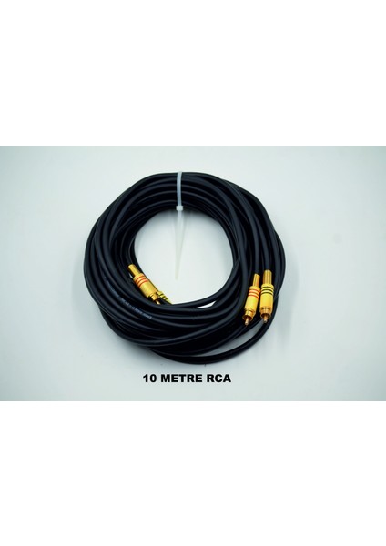 Amfi Rca Kablosu – 10 Metre - El Yapımı %100 Bakır – Uzun Anfi Rca Ses Kablosu - 10 mt