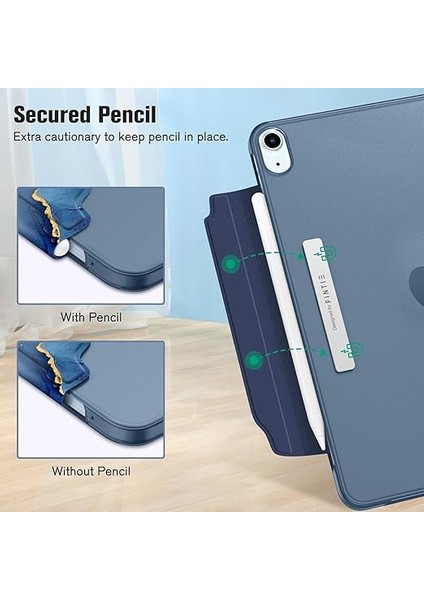 iPad Air 11 Inç M2 (2024), iPad Air 5. Nesil (2022)/ iPad Air 4. Nesil 10,9 Inç Kılıf - [mıknatıslı Kilit] Yarı Saydam Mat Arka Yüzlü Hafif Dik Duran Kılıf, Okyanus Mermeri indirimleri