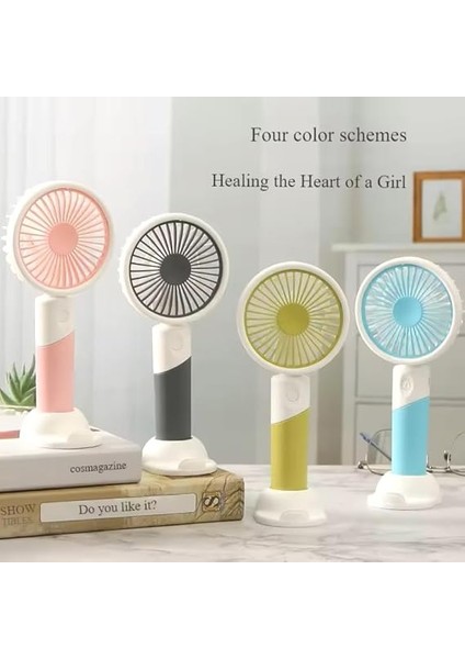 Hoala Masaüstü USB Şarjlı Vantilatör, 3 Kademeli Soğutucu Mini El Fanı, Ultra Sessiz modelleri