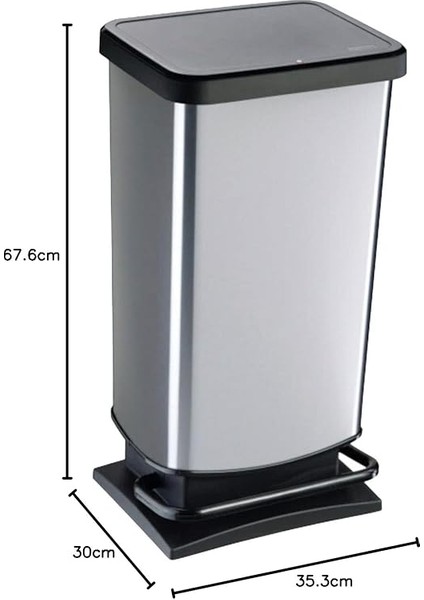 Paso Çöp Kutusu, Metalik Gri, 40L modelleri