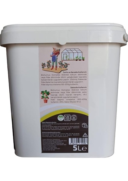 Domates Için, Organik Gübre, Organik Sertifikalı, Kök Geliştirici, Toprak Düzenleyici, Bitki Besleyici 5 Litre (1) modelleri