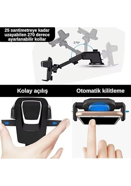 Içi Telefon Tutucu Vakumlu Araba Ayarlanabilir Cam ve Torpido Için Yüksek Kalite Tutucu (Vakumlu) fırsatları