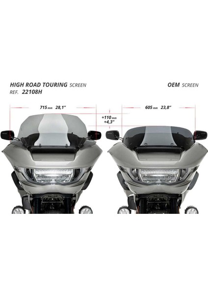22108W Hıgh Road Sport Screen Harley Davidson Road Glide fiyatları