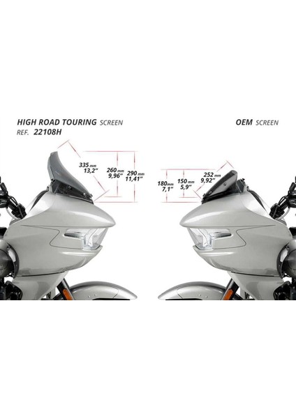 22108W Hıgh Road Sport Screen Harley Davidson Road Glide fırsatları