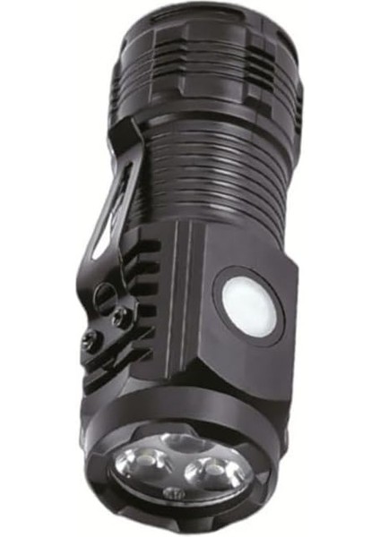 Xe LED Flaşörlü Sos Fonksiyonlu 500 Lumen Çok Orta Az Işık, Seviyeli Şarjlı Mini Kamp El Feneri (1)