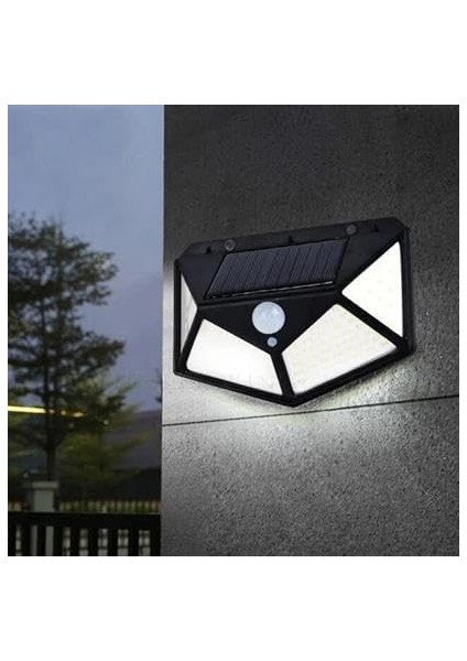 100 Ledli 3 Farklı Aydınlatma Ayarlı Solar Güneş Enerjili Hareket Sensörlü Bahçe Duvar Lambası indirimleri