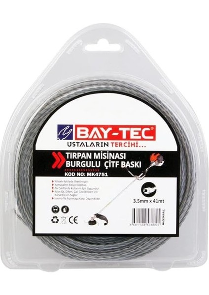 Burgulu Çift Baskı Tırpan Misinası 3.5 mm x 41 mt MK4751