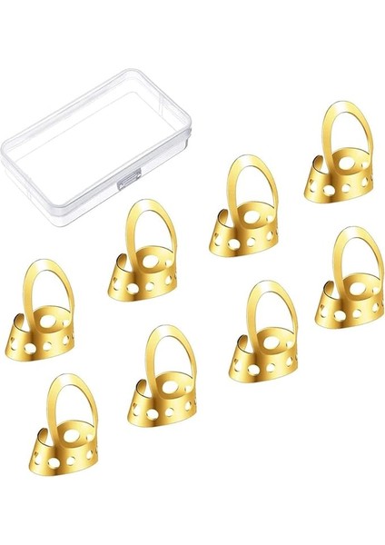 8 Adet Açık Tasarım Ayarlanabilir Paslanmaz Çelik Fingerpicks Akustik Gitar Banjo Finge Seçtikleri Yaylı Enstrüman Aksesuarı