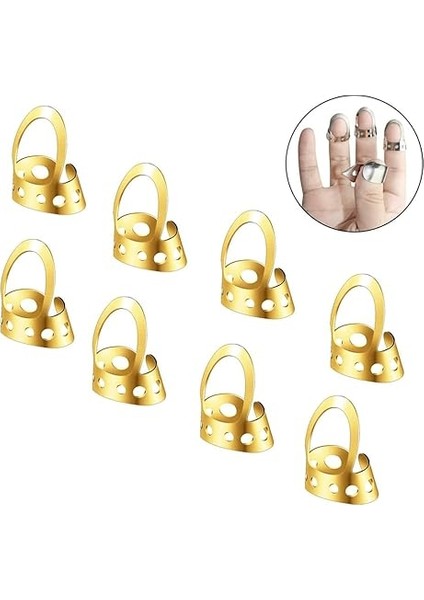 8 Adet Açık Tasarım Ayarlanabilir Paslanmaz Çelik Fingerpicks Akustik Gitar Banjo Finge Seçtikleri Yaylı Enstrüman Aksesuarı fiyatları