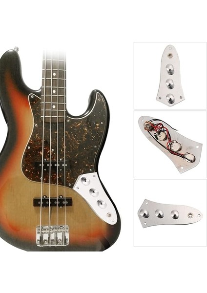 Jazz Bass Kolay Kurulum ve Uzun Servis Ömrü Için 500K Potansiyometre ile Kablolu Elektro Gitar Kontrol Plakası