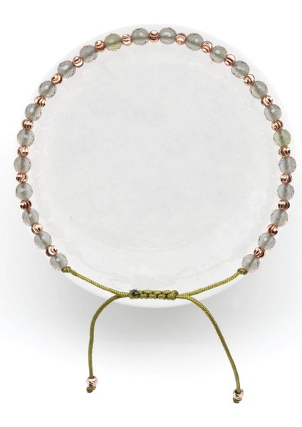 Zultanit Doğal Taş Makrome Örme Bileklik Küre Kesim