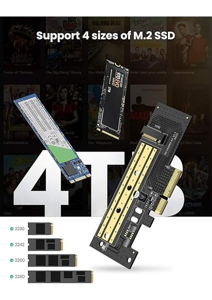 Pcıe 3.0 x 4 Nvme M.2 SSD Dönüştürücü Adaptör modelleri