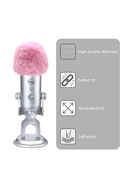 Microphone Windshield, Fur Cover, Anti-Foam Cover, Compatible With Blue Yeti Microphone (Pink) fiyatları